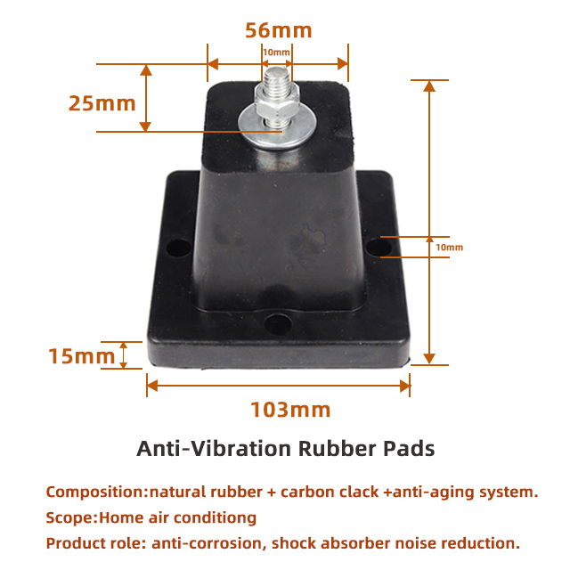 4 Piece Rubber Vibration Absorber Feet Kit for Mini Split AC