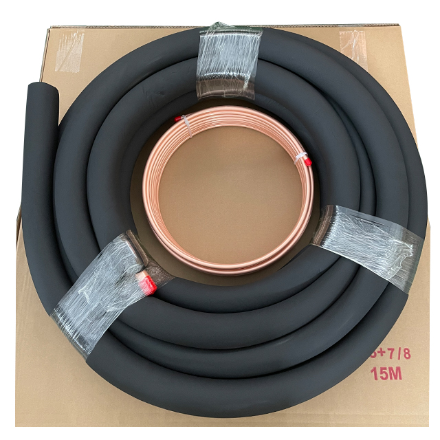 50 ft 1/4" x 1/2" Insulated Copper Pipe Air Conditioning